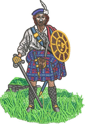 Highlander embroidery design