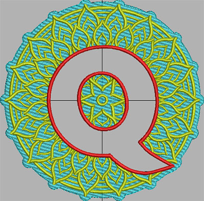 mandala terrycloth monogram embroidery design