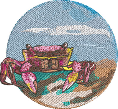 ocean crab embroidery design