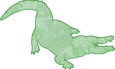 aligator backstitch embroidery design