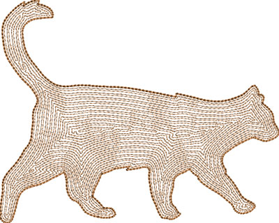 cat backstitch embroidery design