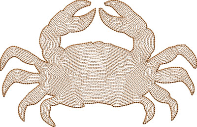 crab backstitch embroidery design