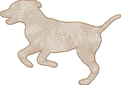 dog backstitch embroidery design