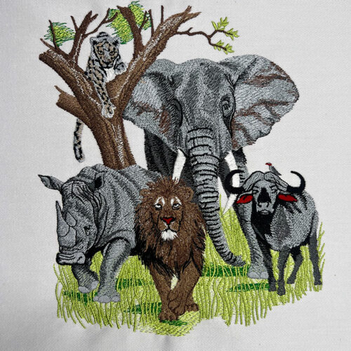 African animals embroidery design