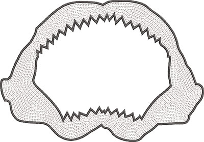 shark jaw embroidery design