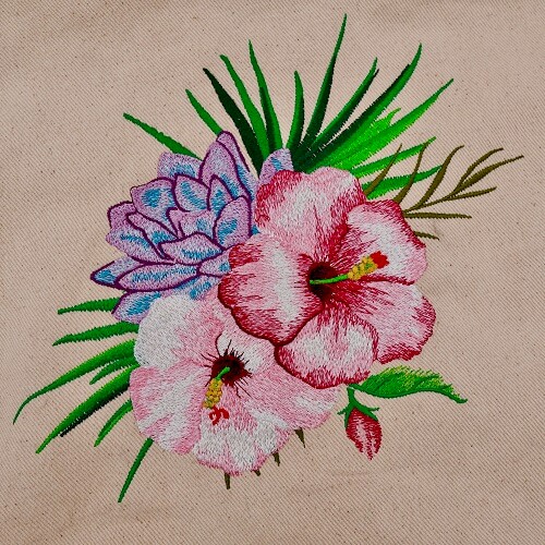 Embroidery Design: Tropical Flowers