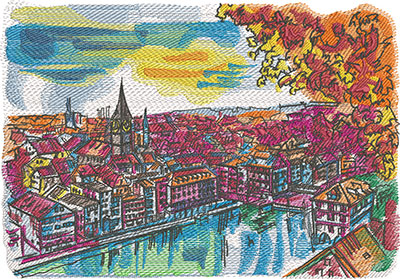 zurich city embroidery design