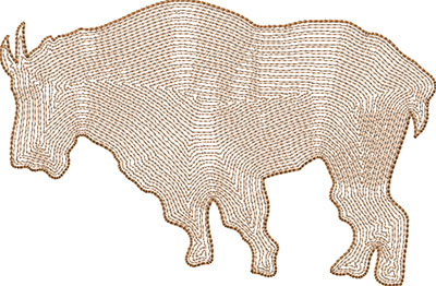 mountain goat outline embroidery design