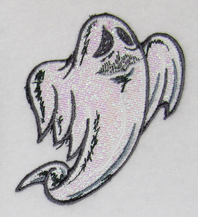 ghost mylar embroidery design