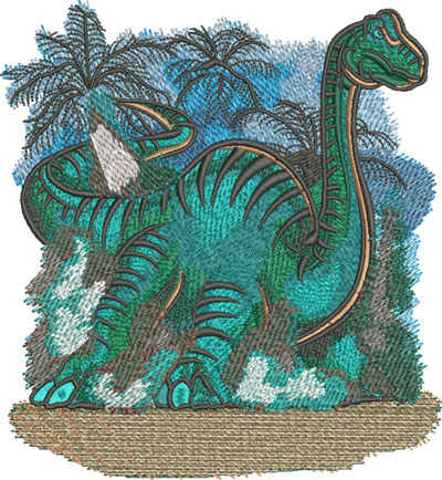 cartoon brontosaurus embroidery design