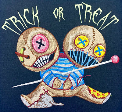 halloween twins embroidery design