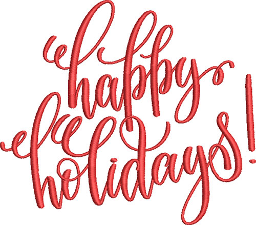 Happy Holidays! Embroidery Design