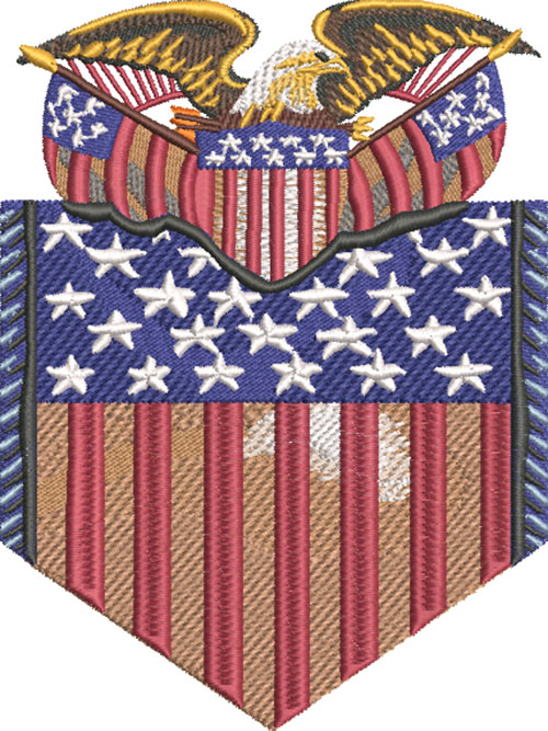 american political banner embroidery design