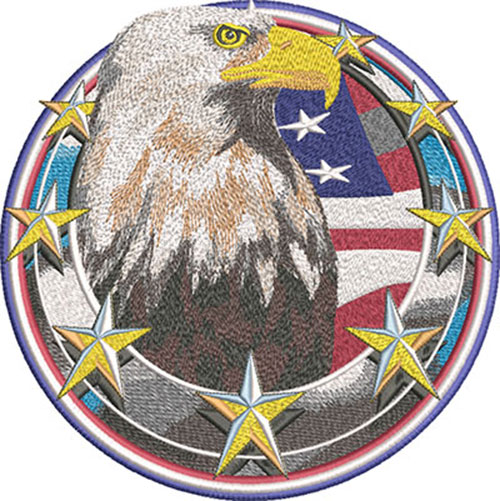 eagle in circle embroidery design