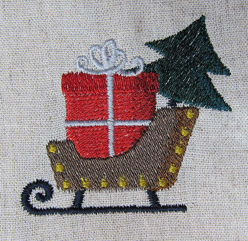 Cute Christmas Ornament Sled Embroidery Design