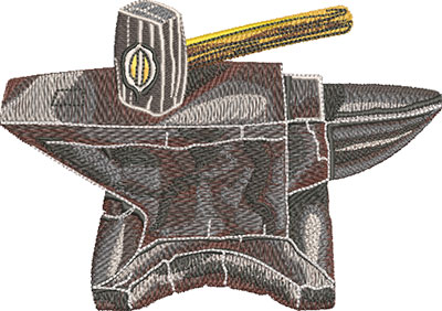 Anvil and Hammer Embroidery Design