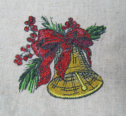 Vintage Christmas Bells Embroidery Design