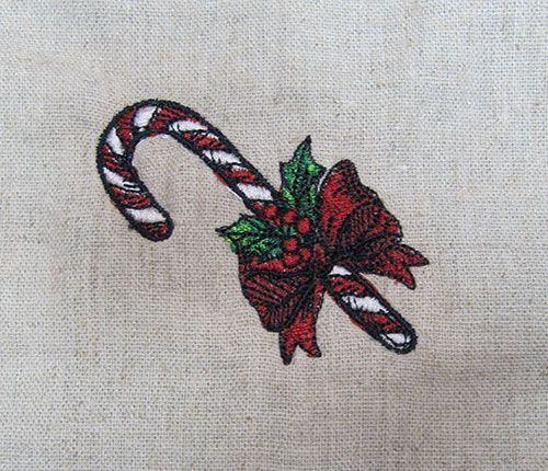 Vintage Christmas CandyCane Embroidery Design