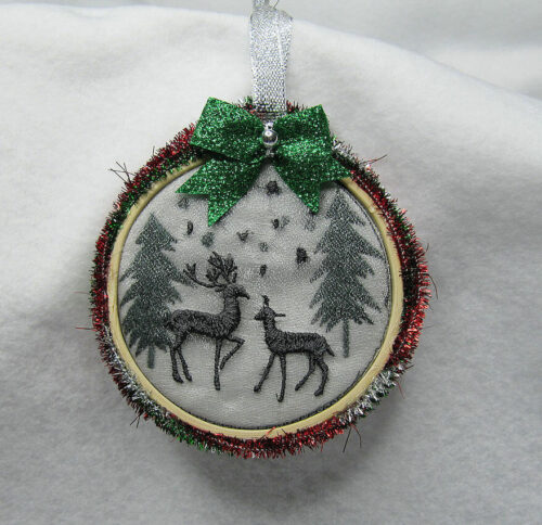 dimensional ornament embroidery deers