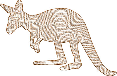 kangaroo outline embroidery design