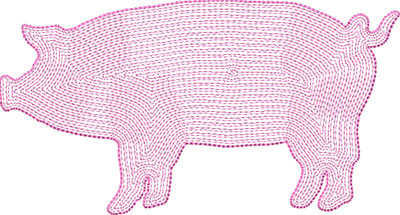 pig outline embroidery design