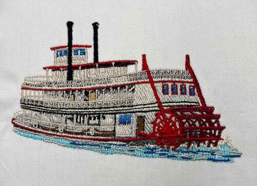river boat embroidery design