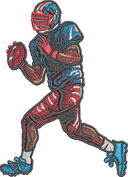 football quarterback embroidery design