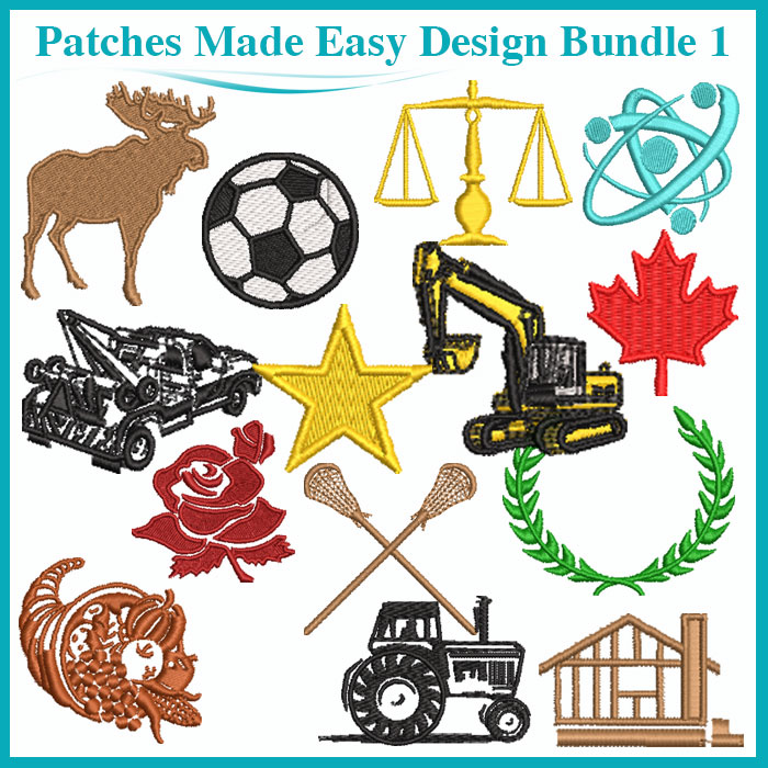 Embroidery Patches Made Easy Design Bundle 1