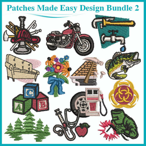 Embroidery Patches Made Easy Design Bundle 2