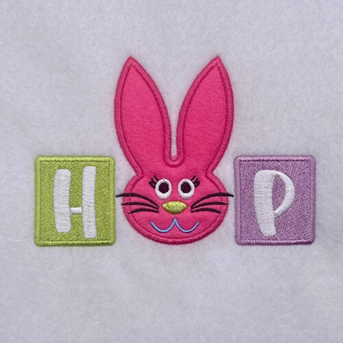 Applique hop embroidery design