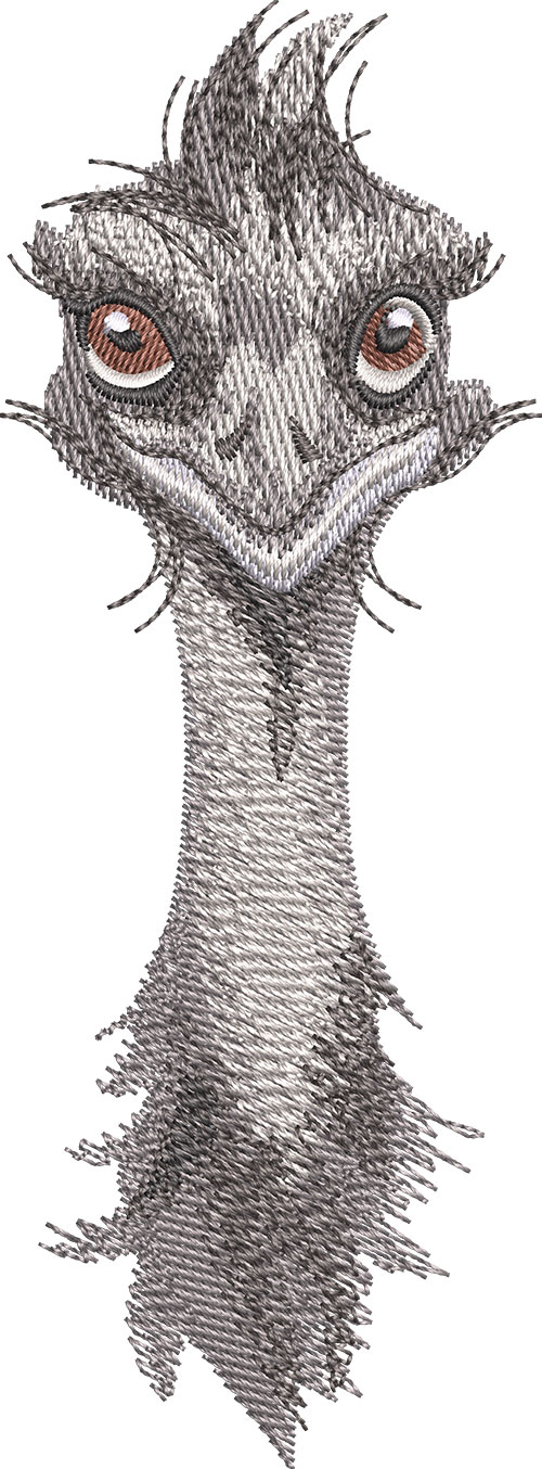 emu face embroidery design