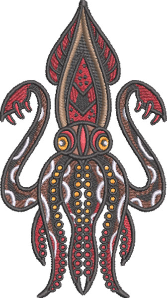 tattoo squid embroidery design
