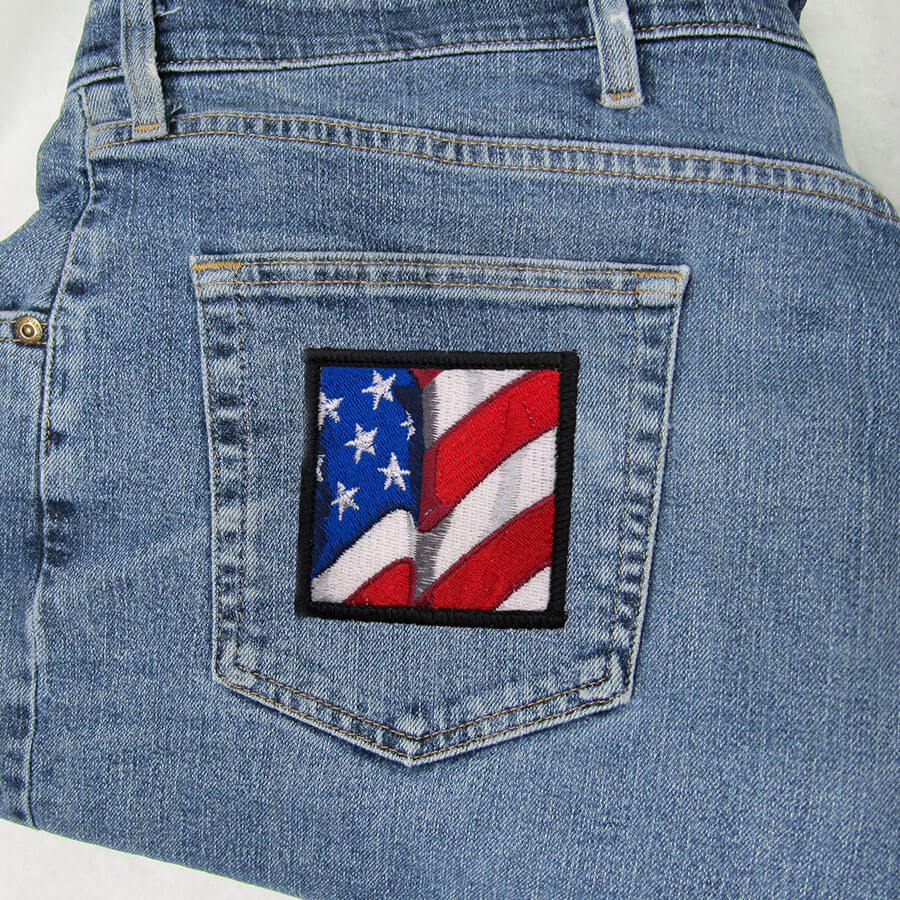 American flag patch jeans
