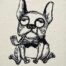 bulldog smoking pipe embroidery design