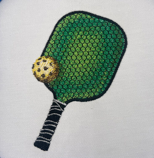 Pickleball paddle embroidery design