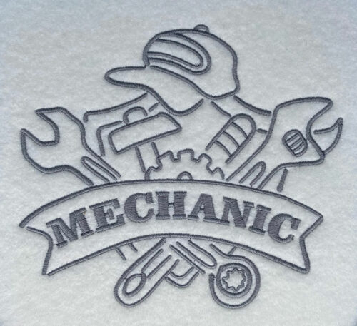 mechanic embroidery design
