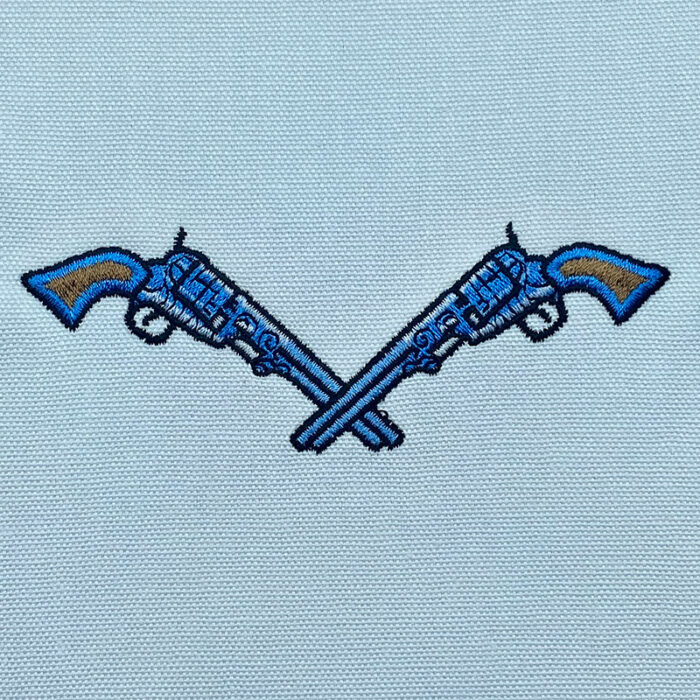 crossed cowboy pistols embroidery design