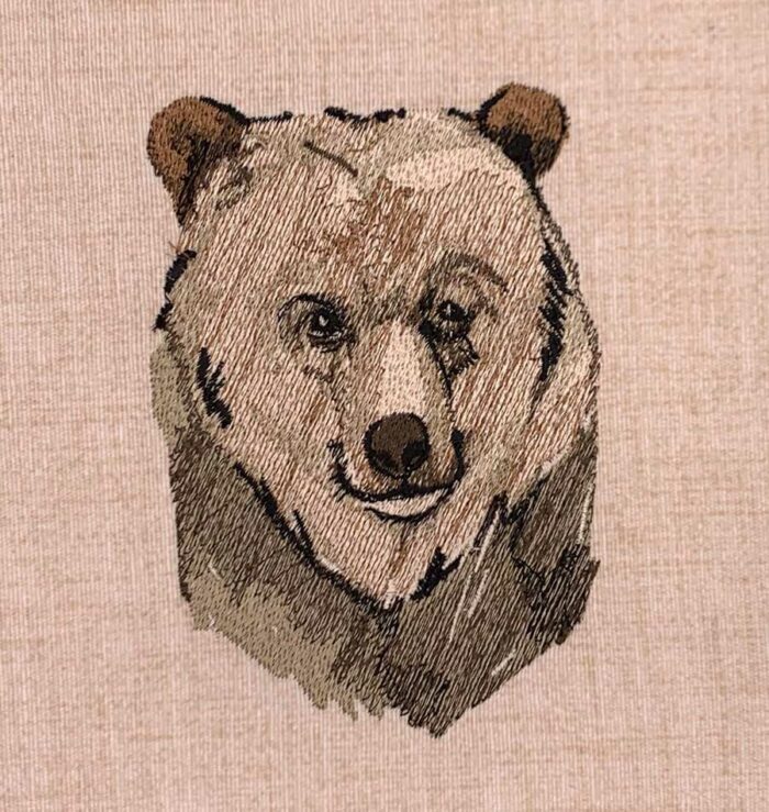 bear head embroidery design