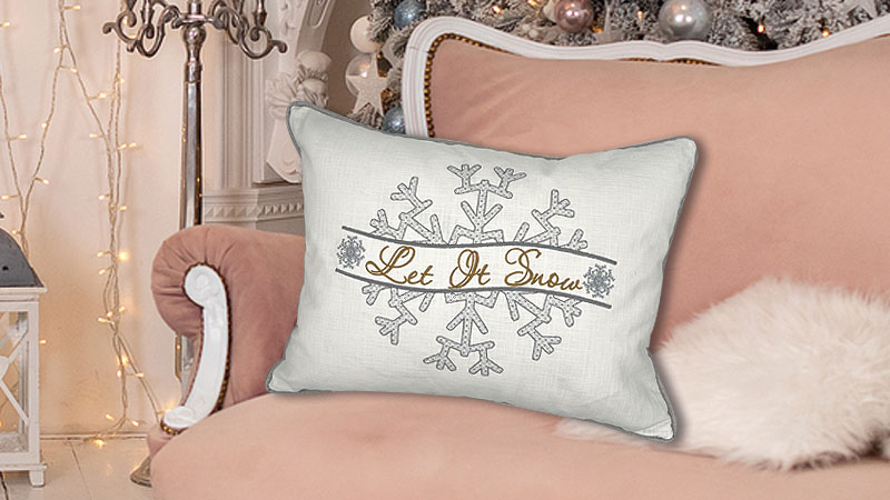 Hatch embroidery project: let it snow pillow