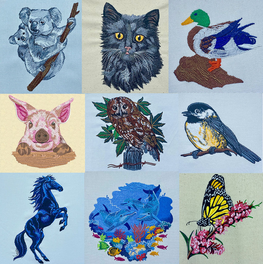 Realistic Animal Embroidery Designs