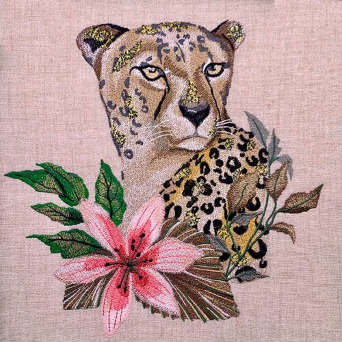 African Animals Cheeta embroidery design