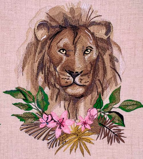 African Animals Lion embroidery design