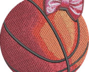 Basketball bow embroidery design