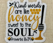 Kind words embroidery design