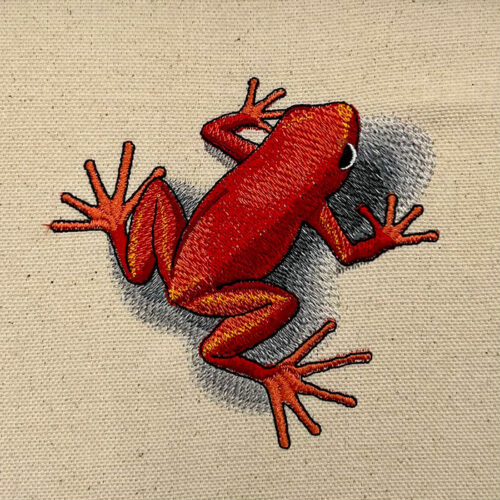 Little Red Frog Embroidery Design