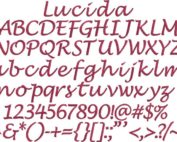 Lucida Handwriting BX embroidery font