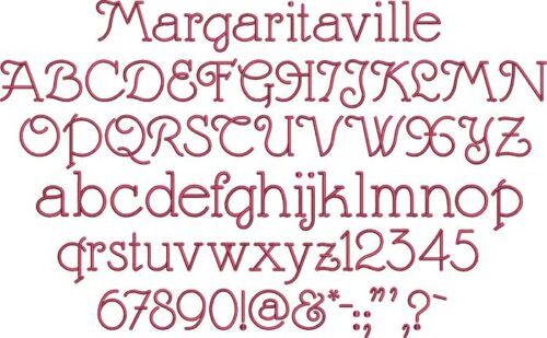 Margaritaville BX embroidery font