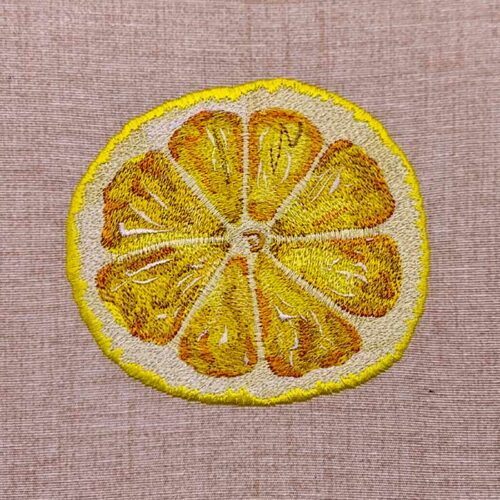 Lemon slice embroidery design