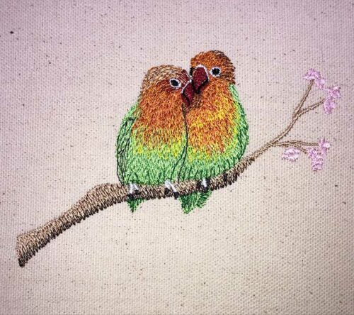 Love birds embroidery design