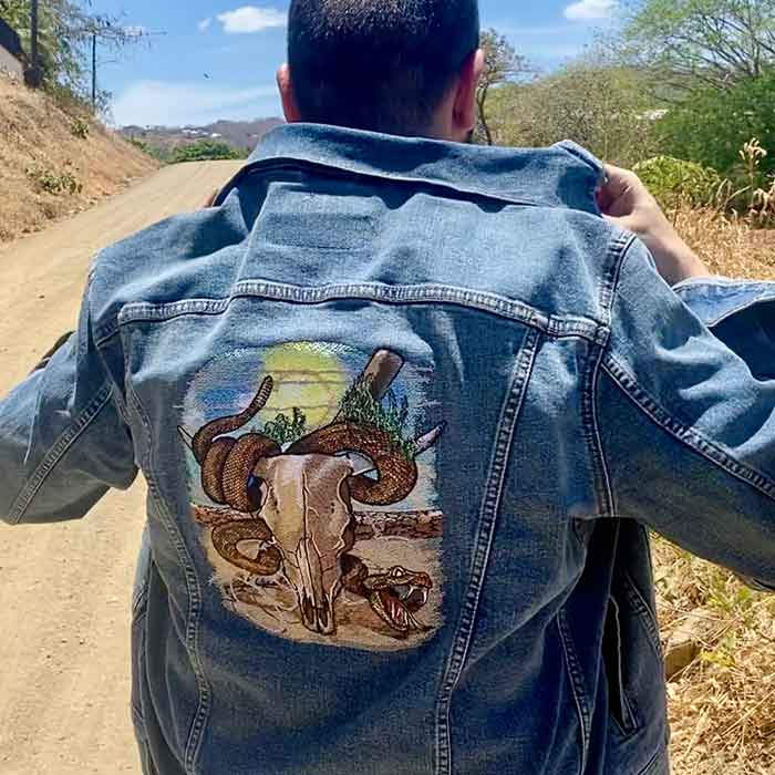 Skull Snake Jacket Back Embroidery Legacy Design